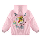 Girls Pink Varsity Tiger Logo Puffer Jacket, 1, hi-res